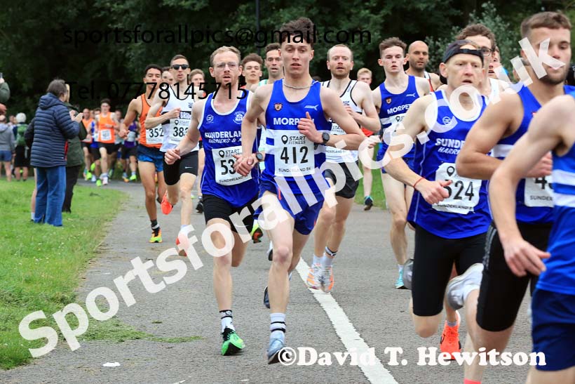 Senior men, 2024 Sunderland Harriers 5k, Silksworth, Sunderland.  Photo: David T. Hewitson/Sports for All Pics